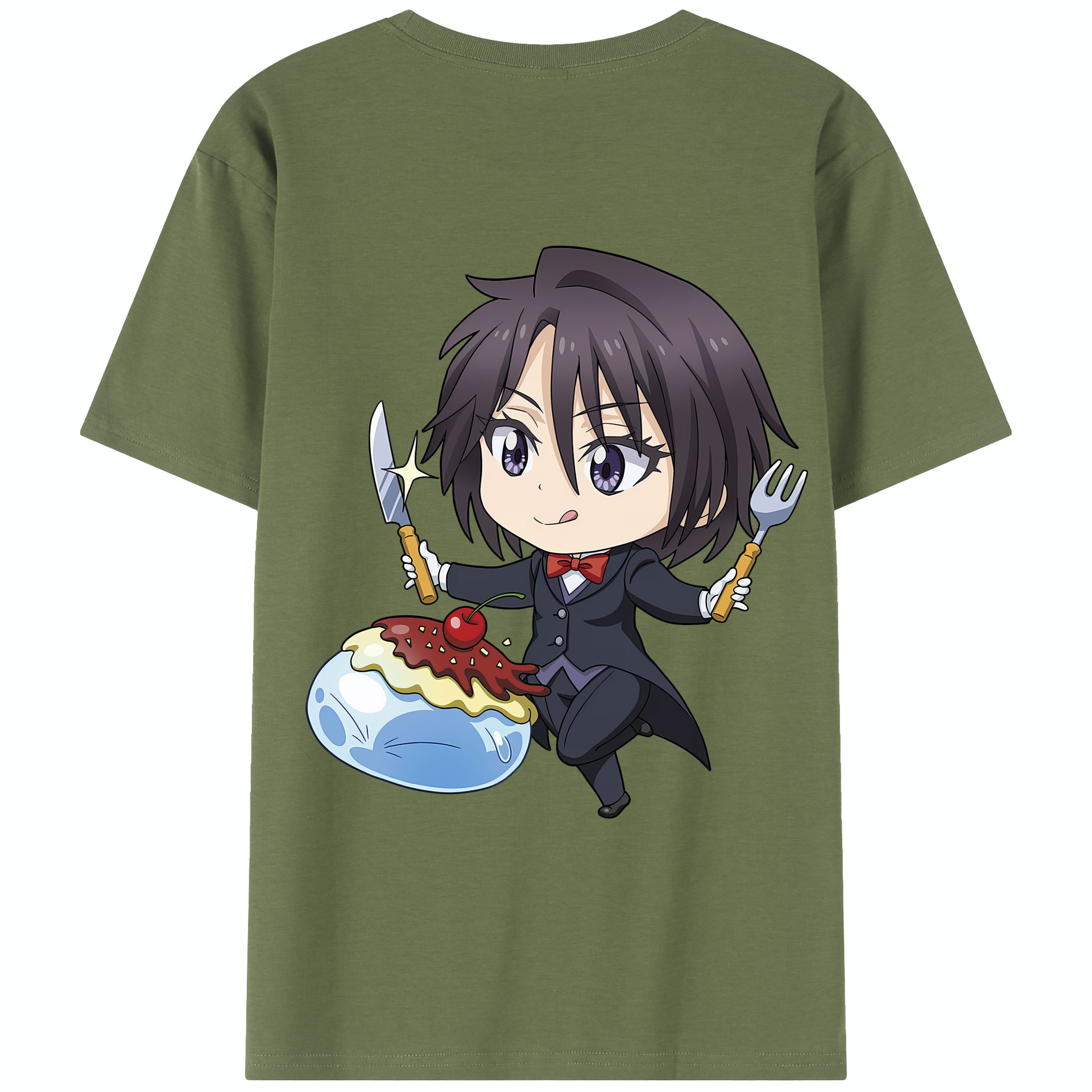 （画像用） 転スラ Regarding Reincarnated to Slime 綿100％半袖Tシャツ（背面プリント）